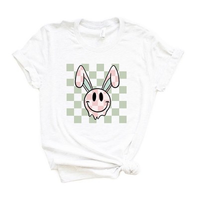 Simply Sage Market Women's Smiley Face Bunny Short Sleeve Garment Dyed Tee