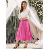 INSPIRE CHIC Women's Party Elastic Waist Metallic Shiny Accordion Pleated Midi Skirt - 2 of 4