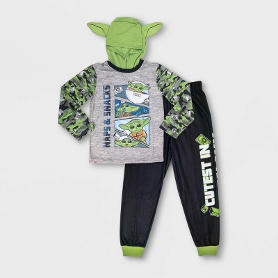 Girls' Lego Star Wars: The Mandalorian 2pc Thermal Pajama Set - Olive Green  : Target