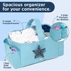 Folkulture Baby Diaper Caddy, Cotton Diaper Bag for Kids, Stylish Comfort Spacious Travel Essential Cart, Car Organizer for Diapers (Sky Blue - 15") - 4 of 4