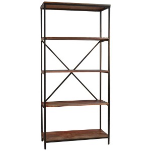 Carolina Living Brayden Tall Bookcase - Chestnut/Black - 1 of 2