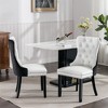 OUTSUPPLY Set of 2 Modern Tufted Dining Chairs, PU & Velvet Upholstery with Solid Wood Legs - 4 of 4