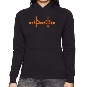 LA Pop Art Women's Word Art Hooded Sweatshirt - San Francisco Bridge - 1 of 4