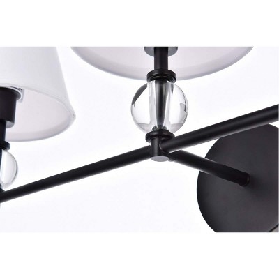 Bethany Dimmable 3-Light Bath Sconce with Black Iron and Crystal Accents