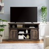 58" Mid Century Style Media Console Table with Sliding Doors, Large Storage Cabinet, Multipurpose Entertainment TV Stand for Living Room - 2 of 4