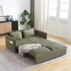 3 in 1 Convertible Sleeper Sofa Pull Out Couch Bed, Futon Love Seat Lounge Chaise Sofabed Recliner Daybed W/Pillows Armrest ,Side Pocket - 2 of 4