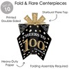 Big Dot of Happiness Adult 100th Birthday - Gold - Table Decorations - Birthday Party Fold and Flare Centerpieces - 10 Count - 3 of 4