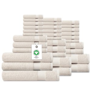 Delara Organic Cotton Luxuriously Plush Bath Towel Set, GOTS & Oeko-TEX Certified, Soft, Quick Dry & Ultra-Absorbent - 1 of 4