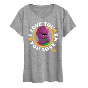 Women's - Mattel - Barney I Love You You Love Me Short Sleeve Graphic T-Shirt - 1 of 4