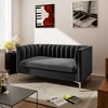 55 in. Wide Mid-Century Channel Tufted Velvet 2-Seater Sofa Couch Loveseat - Morden Fort - 3 of 4