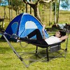 Costway Folding Hammock Indoor & Outdoor Hammock with Side Pocket & Iron Stand - image 3 of 4