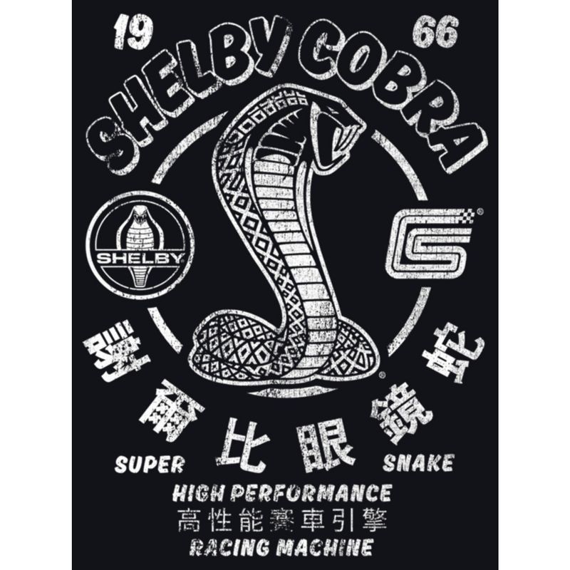 Juniors Womens Shelby Cobra Super Snake High Performance Racing Machine Mineral Wash Crop T-Shirt, 2 of 5
