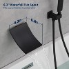PAGED Waterfall Shower Head with Handheld Shower Faucet Set with High Flow Wall Mount Tub Faucet for Bathroom, Restroom - 2 of 4