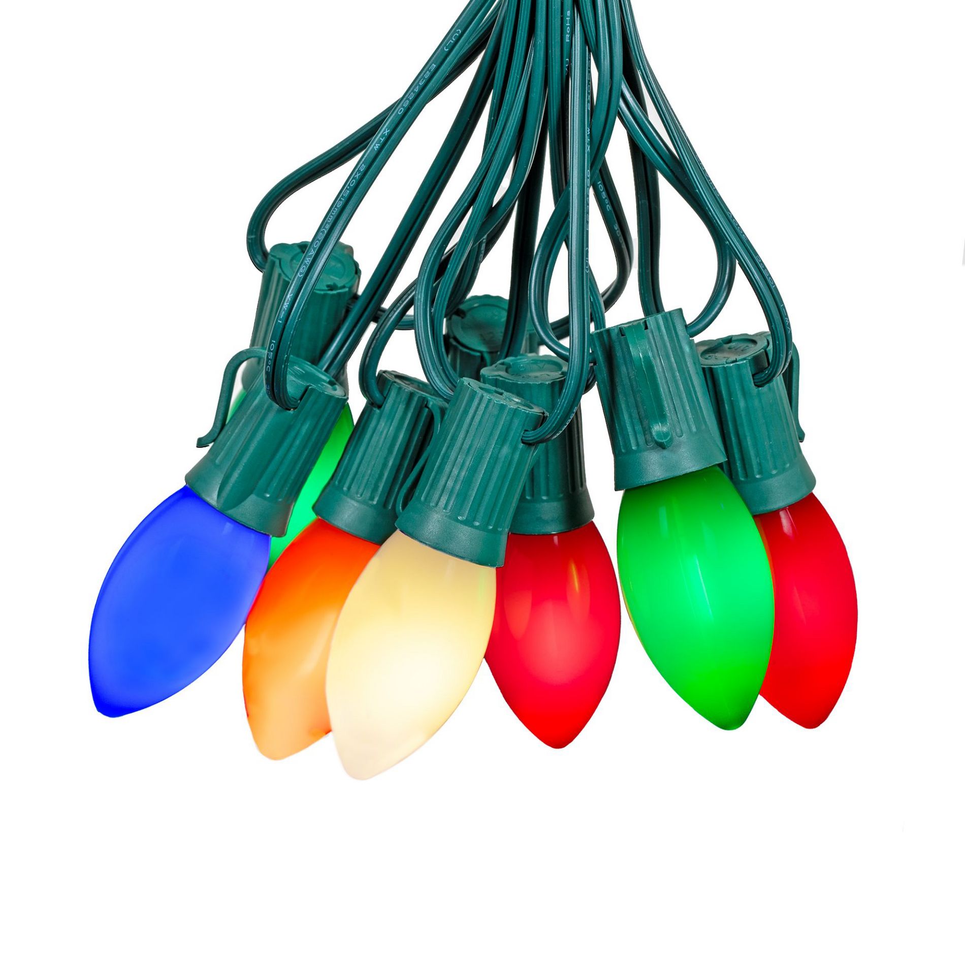 Novelty Lights 25 Feet LED C9 String Lights, 25 Bulbs with 12 Inch Spacing,  Shatterproof Weatherproof Removable Bulbs