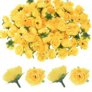 Unique Bargains Silk Plastic Small Faux Rose Artificial Flower Heads 1.2 inch - 1 of 4