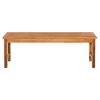 Modern Slat-Top Solid Wood Patio Bench - Brown - 3 of 4