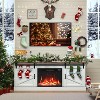 ALAULM Fireplace TV Stand for up to 75" TV, Farmhouse Entertainment Center for Living Room w/Storage Shelves, Remote Control, White - 3 of 4