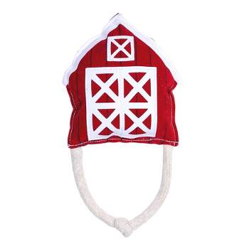 American Pet Supplies 12.5-Inch Vegan Leather Red Barn Eco Friendly Dog Chew Toy