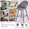 Tangkula Set of 4 Velvet Bar Stools Swivel Pub Height Dining Chairs w/ Metal Legs Gray - image 4 of 4