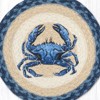 Earth Rugs Dark Blue Crab Round Trivet – 10" Coastal Print on Braided Natural Jute Mat - 2 of 3