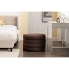 Sapphtopaz Round Ottoman Footstool Ottoman/Ottoman with Storage Velvet Fabric Ottoman with Wooden Shelving Living Room Furniture for Bedroom - 3 of 4