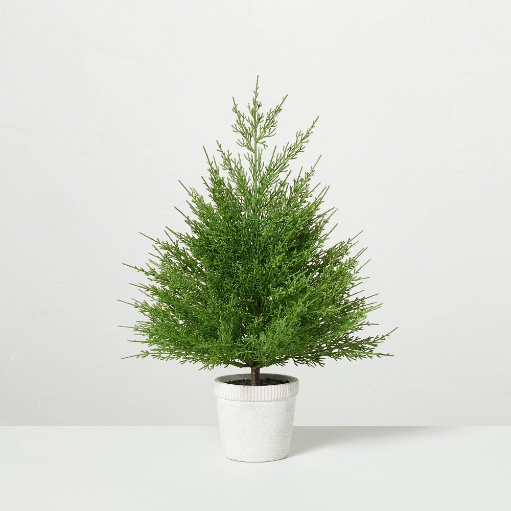 20" Faux Cypress Christmas Tree in Cement Pot - Hearth & Hand™ with Magnolia