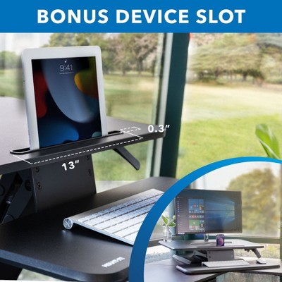 Black Adjustable Standing Desk Converter with Keyboard Tray