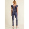 Slickblue Mineral Washed Knit Jumpsuit with Drawstring Waist, Open Back, and Cuffed Legs - Denim Blue/Olive, S-L - 4 of 4