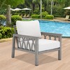 COWLOWN Outdoor Aluminum Armchair with Cushion, All-Weather Single Patio Sofa Chair for Garden, Balcony, or Porch - 3 of 4