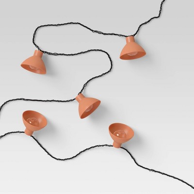 Photo 1 of 10ct Incandescent Mini Lights with Globes Metal Hoods Tan - Black Wire - Project 62
