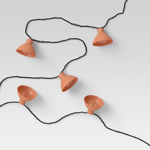 10ct Incandescent Mini Lights with Globes Metal Hoods Tan - Black Wire - Project 62™ - image 1 of 4