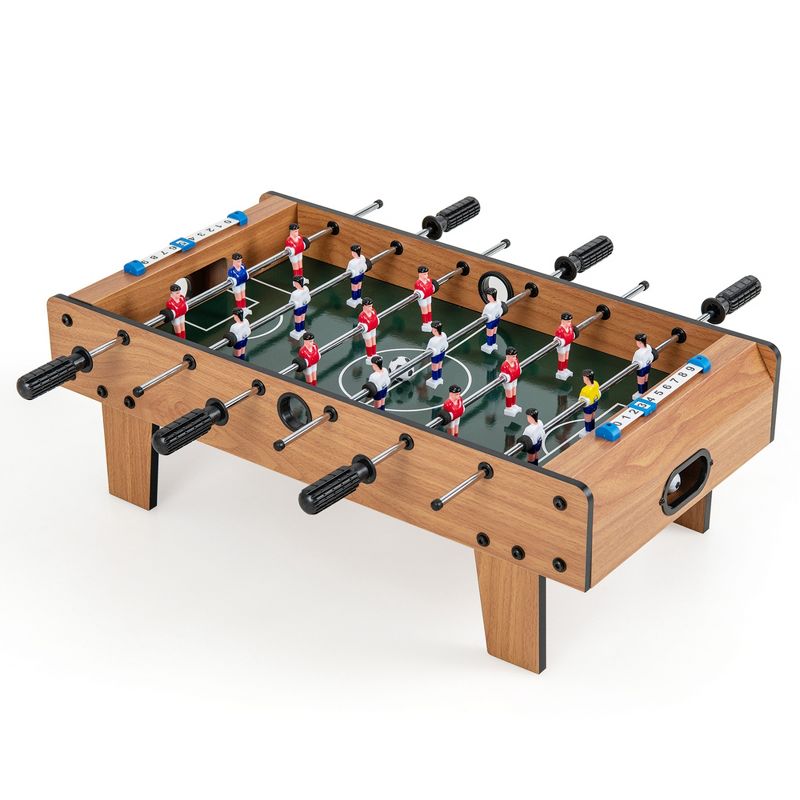 Costway Mini Foosball Table, 27in Soccer Game Table w/ 2 Footballs and Soccer Keepers, Portable Football Game Set for Kids & Adults, 1 of 10