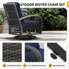 UPHA 6-Piece Patio Outdoor Wicker Swivel Rocking Chair Set with Side Table and Cushions - 4 of 4