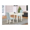 HomeStock 3-Piece Linen White Finish Rectangular Solid Wood Top With Butterfly Leaf Dining Table Set - 2 of 4