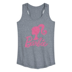 Women's - Barbie - Logo Pink Glitter Graphic Racerback Tank - 1 of 4