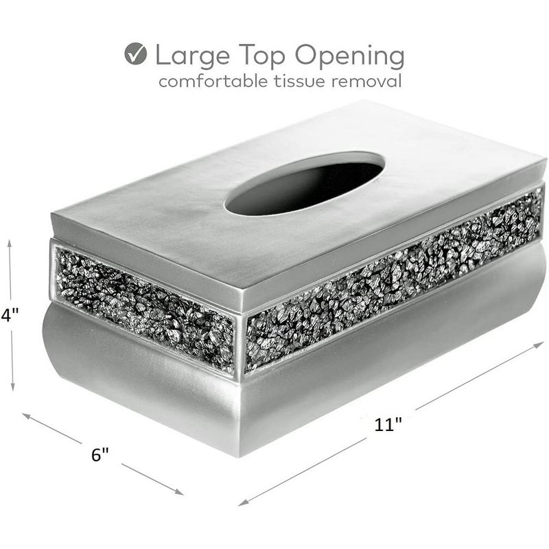Creative Scents Brushed Nickel Rectangle Tissue Box, 3 of 7