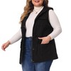 Agnes Orinda Women's Plus Size Utility Sleeveless Anorak Cargo Drawstring Fashion Vests - 2 of 4