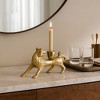 Decorative Metal Fox Taper Candle Holder for Home Decor - Artistic Candlestick Holders for Shelf, Office Spaces, or Living Room Decor - 4", Gold - 2 of 4