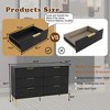 ORRD 9/6 Drawer Modern White Storage Chest with Gold Pulls, Geometric Design, Metal Feet, Easy Sliding Drawers - Living Room Sideboards - 4 of 4