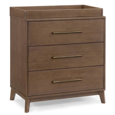 Delta Children Spencer 3 Drawer Dresser with Changing Top - Teak Brown