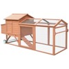 ORRD Portable Chicken Coop with Wheels & Nesting Box, Mobile Wooden Hen House with Outdoor Run for Backyard Poultry, Natural - 3 of 4
