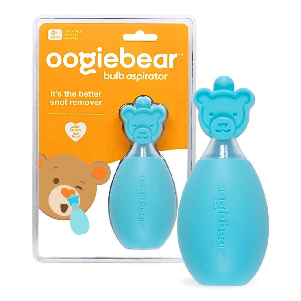 oogiebear Bulb Aspirator Handheld Baby Nose Cleaner for Newborns, Infants, and Toddlers - Blue