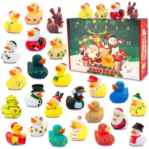 Aoibox 24pcs Christmas Advent Calendar 2025 for Kids Rubber Duck Bath Toys Holiday Countdown Calendar Fun Gift for Boys and Girls - 1 of 4