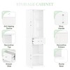 Okak Tall Freestanding Bathroom Cabinet with 2 Doors & Hook/Drawer,Floor Storage Cabinet Unit for Bathroom,Kitchen - 4 of 4