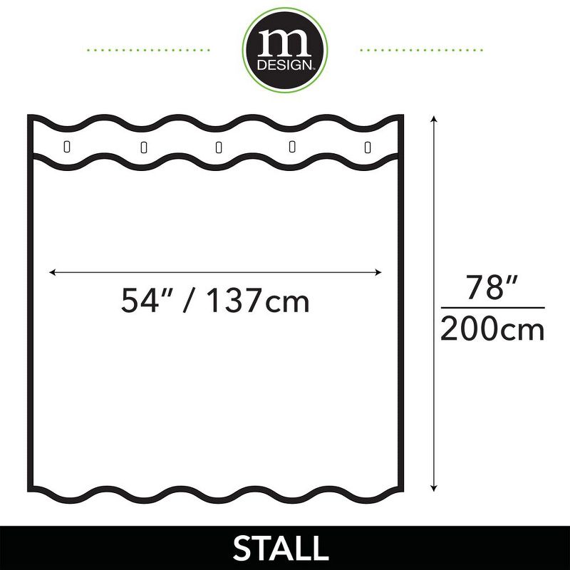 mDesign Premium Waterproof Vinyl Shower Curtain Liner, 5 of 8