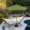 9' x 9' Round Wood Grain Steel Patio Umbrella Lime Green - Astella: Water-Resistant, Push-Up, No Assembly Required - 3 of 4