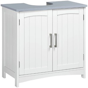 Resenkos Toilet Storage Cabinet, Bathroom Storage Cabinet,Modern Bathroom Vanity Cabinet with Adjustable Shelves and Double Doors, White - 1 of 1