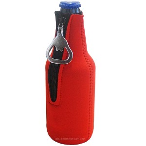 Neoprene Bottle Cooler Sleeves for 12oz Bottles with Bottle Opener- 1-Pack - Blank Design - Dual Sided Insulation Keeps Your Drinks Cool - 1 of 4