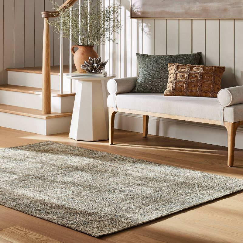 Distressed Persian Woven Area Rug Brown - Threshold™ designed with Studio McGee, 5 of 6
