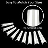 Laromni"500 Pcs Extra Long C Curve Half Cover French False Nail Tips for DIY & Salon Nail Art"Transparent&Natural - 4 of 4